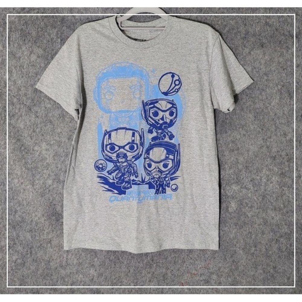 Funko Men Shirt S Gray Antman Wasp Ant-Man Swap Quantumania Graphic Short Sleeve